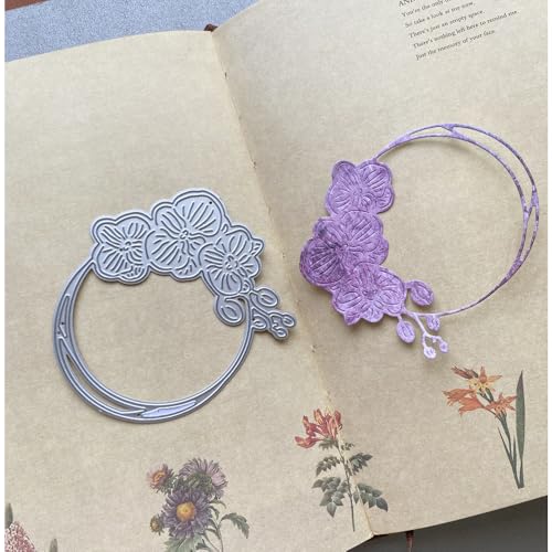 LZBRDY 3D Blumen Spitze Hintergrund Metall Stanzformen Schablonen für DIY Scrapbooking Dekorative Prägung DIY Papier Karte (Kreis Blume Hintergrund 8,9 x 8,9 cm) von LZBRDY