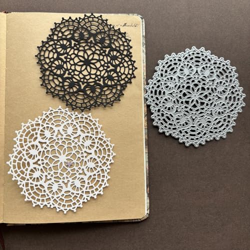 LZBRDY 3D Blumen Spitze Hintergrund Metall Stanzformen Schablonen für DIY Scrapbooking Dekorative Prägung DIY Papier Karte (fließt Spitze Basis Hintergrund E 10,7 x 10,7 cm) von LZBRDY