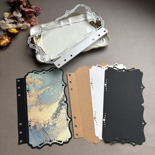 LZBRDY 3D Hintergrund Metall Stanzformen für Scrapbooking - Spitzenrahmen Stanzformen für DIY Hochzeit Party Karten & Album Dekor (Herzförmiger Rahmen, 19,6 x 12,4 cm) von LZBRDY