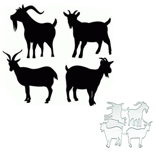 LZBRDY 4 Stück/Set Ziegen Tiere Prägung Metall Stanzformen Schablone für Kartenherstellung und Scrapbooking von LZBRDY