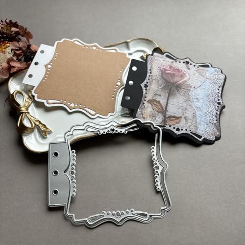LZBRDY Metall-Stanzformen für Scrapbooking, 3D-Hintergrund, Spitzenrahmen, Stanzformen für selbstgemachte Hochzeitsparty-Karten und Albumdekoration (geformter Rahmen, 12,2 x 10,9 cm) von LZBRDY