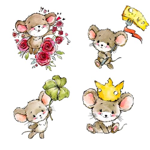 LZBRDY Mouse & Cheese Happy Birthday transparente Stempel und Stanzformen Set für DIY Scrapbook Kartenherstellung von LZBRDY