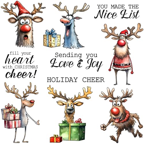 LZBRDY Rentier & Weihnachtsbaum Stempel und Stanzformen für Weihnachten Scrapbooking & Kartenherstellung, DIY Bastelbedarf von LZBRDY
