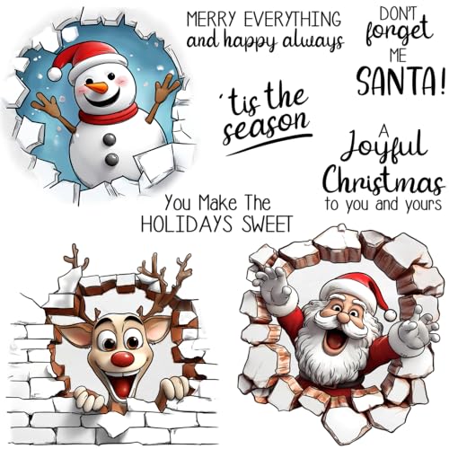 LZBRDY Transparente Stempel und Stanzformen für Scrapbooking mit Weihnachtsmann und Schneemann von LZBRDY