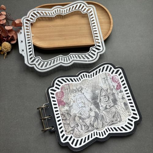LZBRDY Vintage Charm Lace Frame Stanzform – Karbonstahl Bastelschablonen für Scrapbooking, Kartenherstellung, Grußkarten und Journaling-Zubehör (geformte lose Blätter, 16,3 x 13,7 cm) von LZBRDY