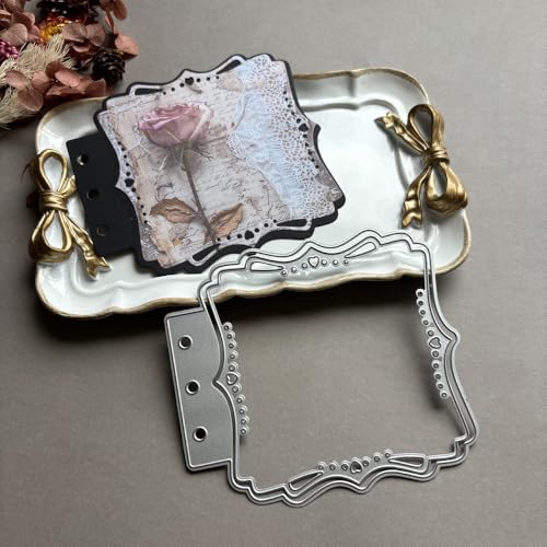 LZBRDY Vintage Charm Lace Frame Stanzform – Karbonstahl Bastelschablonen für Scrapbooking, Kartenherstellung, Grußkarten und Journaling-Zubehör (herzförmige, lose Blätter, 12,2 x 10,9 cm) von LZBRDY