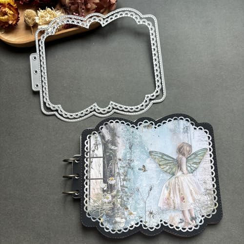 LZBRDY Vintage Charm Lace Frame Stanzform – Karbonstahl Bastelschablonen für Scrapbooking, Kartenherstellung, Grußkarten und Journaling-Zubehör (spezielle Art lose Blätter, 17,5 x 14,5 cm) von LZBRDY