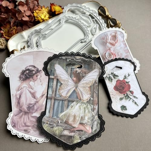 LZBRDY Vintage Charm Lace Frame Stanzform – Karbonstahl Bastelschablonen für Scrapbooking, Kartenherstellung, Grußkarten und Journaling-Zubehör (unregelmäßige Spitzenseite, lose Blätter, 15 x 10,4 cm) LZBRDY Vintage Charm Lace Frame Stanzform – Karbonstahl Bastelschablonen für Scrapbooking, Kartenherstellung, Grußkarten und Journaling-Zubehör (unregelmäßige Spitzenseite, lose Blätter, 15 x 10,4 cm) von LZBRDY