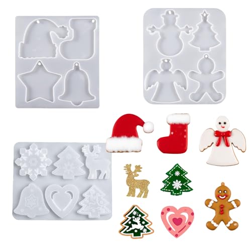 3 Stück Weihnachtsschmuck-Harz-Formen, Weihnachtsbaum-Schlüsselanhänger-Silikonformen, Anhänger-Harzform für Heimdekoration, Schlüsselanhängerherstellung, Autoteile 3 Stück Weihnachtsschmuck-Harz-Formen, Weihnachtsbaum-Schlüsselanhänger-Silikonformen, Anhänger-Harzform für Heimdekoration, Schlüsselanhängerherstellung, Autoteile von LZEDIRA