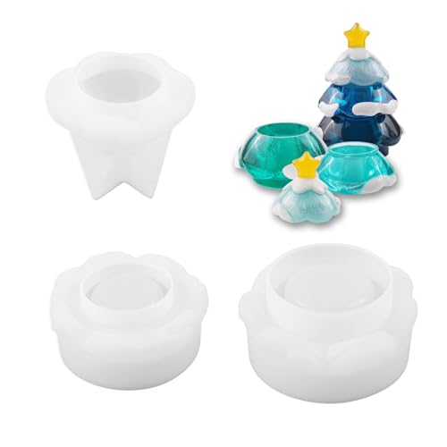 3D-Weihnachtsbaum-Glasform aus Kunstharz, stapelbare Baum-Silikonformen für Deckel, Schmuckglas, Ornament-Aufbewahrungsbox, Kerzen, Schmuck, Süßigkeitenbehälter, DIY Handwerk und Geschenke 3D-Weihnachtsbaum-Glasform aus Kunstharz, stapelbare Baum-Silikonformen für Deckel, Schmuckglas, Ornament-Aufbewahrungsbox, Kerzen, Schmuck, Süßigkeitenbehälter, DIY Handwerk und Geschenke von LZEDIRA