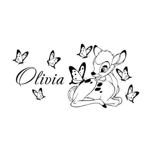 Bambi-Wandtattoo, personalisierter Babyname, individueller Wandaufkleber, Kinderzimmer, Vinyl-Aufkleber, Geschenk, Heimdekoration, Tapete, klein – 29x57cm Bambi-Wandtattoo, personalisierter Babyname, individueller Wandaufkleber, Kinderzimmer, Vinyl-Aufkleber, Geschenk, Heimdekoration, Tapete, klein – 29x57cm von LZHOUTING