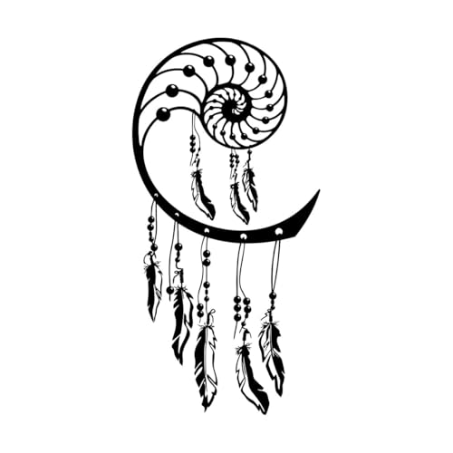 Moderne Fibonacci-Traumfänger-Wandaufkleber mit inspirierendem Zitat „Traumfeder“ – Wandtattoo für Babyzimmer, klein – 28x56cm Moderne Fibonacci-Traumfänger-Wandaufkleber mit inspirierendem Zitat „Traumfeder“ – Wandtattoo für Babyzimmer, klein – 28x56cm von LZHOUTING