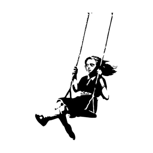 Wandaufkleber „Swinging Girl“ für Kinderzimmer, Graffiti, Straßenkultur, Wandtattoo, Schlafzimmer, Vinyl, klein – 36x56cm Wandaufkleber „Swinging Girl“ für Kinderzimmer, Graffiti, Straßenkultur, Wandtattoo, Schlafzimmer, Vinyl, klein – 36x56cm von LZHOUTING