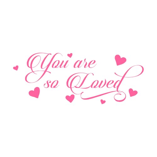 Wandaufkleber „You Are So Loved“, mit Herzen, Vinyl-Schriftzug, Wandaufkleber mit Zitaten fürs Kinderzimmer, Mädchenzimmer-Dekor, klein – 23 x 57 cm von LZHOUTING