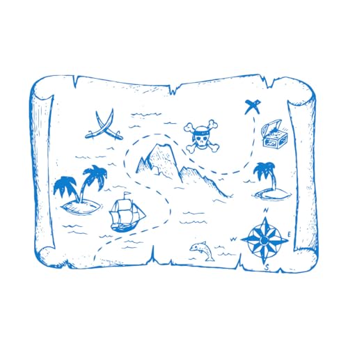 Wandaufkleber mit Piratenschiff und Schatzkarte, für Klassenzimmer und Kinderzimmer, Piratenkarte, Nimmerlandkarte, Wandtattoo, klein – 40 x 56 cm Wandaufkleber mit Piratenschiff und Schatzkarte, für Klassenzimmer und Kinderzimmer, Piratenkarte, Nimmerlandkarte, Wandtattoo, klein – 40 x 56 cm von LZHOUTING