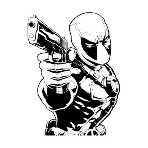 Wandaufkleber mit Pistole, Superhelden-Comics, Deadpool, Vinyl-Aufkleber, Heim-/Kinderzimmer-Dekoration, Schlafzimmer, Garage, Wandbilder, klein – 32x42cm Wandaufkleber mit Pistole, Superhelden-Comics, Deadpool, Vinyl-Aufkleber, Heim-/Kinderzimmer-Dekoration, Schlafzimmer, Garage, Wandbilder, klein – 32x42cm von LZHOUTING