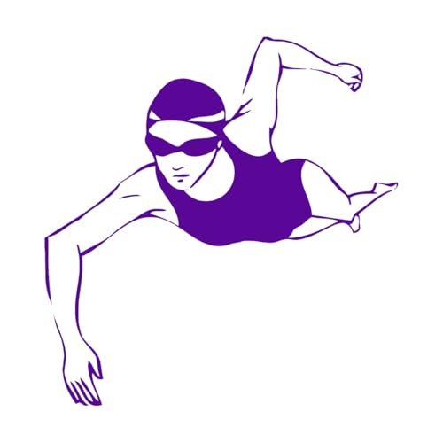 Wandkunstaufkleber mit Schwimmerin, Mädchenzimmer, entfernbares Wandtattoo, Sport, Schwimmen, Vinyl-Aufkleber, selbstklebend, wasserfest, extragroß – 67 x 70 cm von LZHOUTING