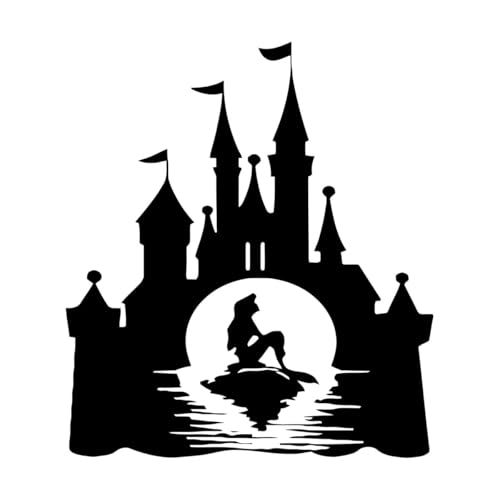 Wandtattoo „Schloss“, Dekoration für Mädchenzimmer, mit Schloss und Meerjungfrau, Vinyl-Wandaufkleber für Kinderzimmer, Dekoration, Poster, klein – 37x42cm Wandtattoo „Schloss“, Dekoration für Mädchenzimmer, mit Schloss und Meerjungfrau, Vinyl-Wandaufkleber für Kinderzimmer, Dekoration, Poster, klein – 37x42cm von LZHOUTING