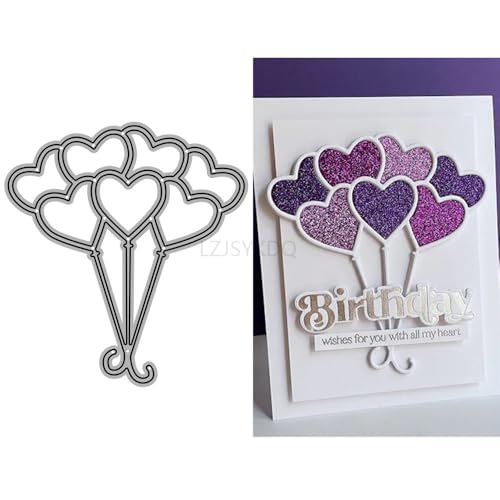 Ballon-Stanzformen für Kartenherstellung, Herz-Metall-Stanzformen für Papier, Scrapbooking, DIY-Schablonen für Album, Party, Hochzeit, Festivals, Dekoration Ballon-Stanzformen für Kartenherstellung, Herz-Metall-Stanzformen für Papier, Scrapbooking, DIY-Schablonen für Album, Party, Hochzeit, Festivals, Dekoration von LZJSYKDQ