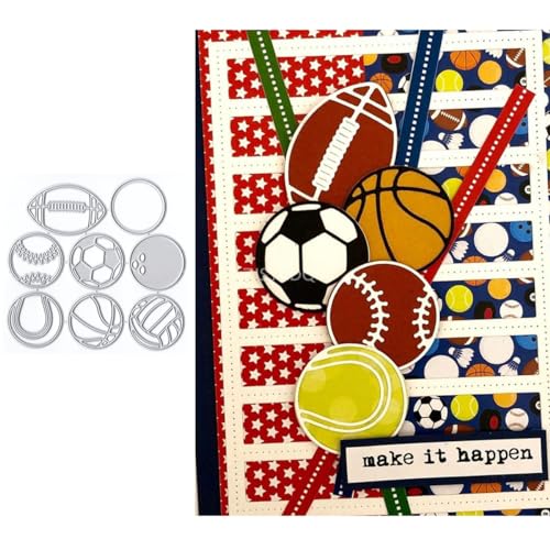 Basketball-Fußball-Stanzformen für Kartenherstellung, Metall-Stanzformen für Papier, Scrapbooking, DIY-Schablonen für Album, Party, Hochzeit, Festivals, Dekoration von LZJSYKDQ