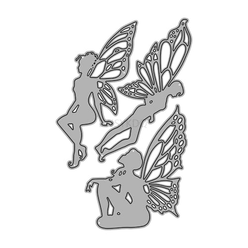 Charakter-Stanzformen für Kartenherstellung, Schmetterlingsfee, Metall-Stanzformen für Papier, Scrapbooking, DIY-Schablonen für Album, Party, Hochzeit, Festivals, Dekoration von LZJSYKDQ