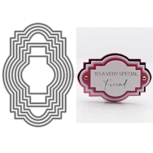 Etiketten-Stanzformen für Kartenherstellung, geometrische Spitze, Metall-Stanzformen für Papier, Scrapbooking, DIY-Schablonen für Album, Party, Hochzeit, Festivals, Dekoration von LZJSYKDQ