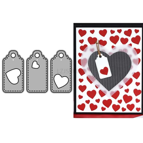 Etiketten-Stanzformen für Kartenherstellung, hohle Herz-Metall-Stanzformen für Papier, Scrapbooking, DIY-Schablonen für Album, Party, Hochzeit, Festivals, Dekoration Etiketten-Stanzformen für Kartenherstellung, hohle Herz-Metall-Stanzformen für Papier, Scrapbooking, DIY-Schablonen für Album, Party, Hochzeit, Festivals, Dekoration von LZJSYKDQ