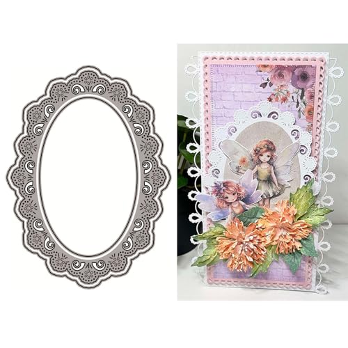 Etikettenhintergrund-Stanzformen für Kartenherstellung, Hohl-Out-Spitze, ovale Metall-Stanzformen für Papier, Scrapbooking, DIY-Schablonen für Album, Party, Hochzeit, Festivals, Dekoration Etikettenhintergrund-Stanzformen für Kartenherstellung, Hohl-Out-Spitze, ovale Metall-Stanzformen für Papier, Scrapbooking, DIY-Schablonen für Album, Party, Hochzeit, Festivals, Dekoration von LZJSYKDQ