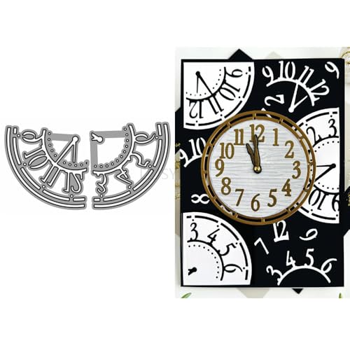Geometrie-Stanzformen für Kartenherstellung, Uhr-Zifferblatt, Metall-Stanzformen für Papier, Scrapbooking, DIY-Schablonen für Album, Party, Hochzeit, Festivals, Dekoration von LZJSYKDQ