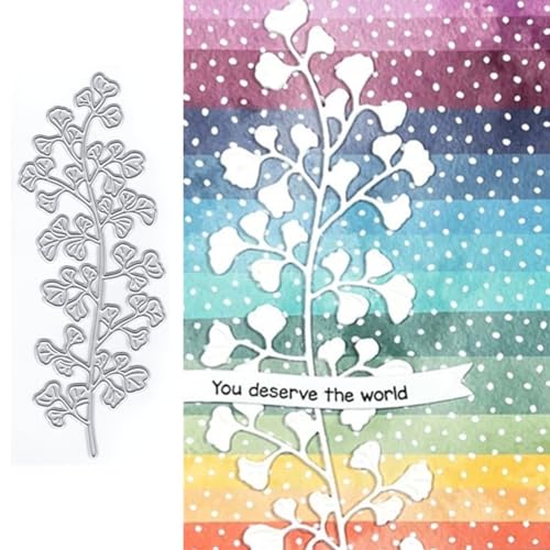 Ginkgo Zweige Stanzformen für Kartenherstellung, Pflanzen-Metall-Stanzformen für Papier, Scrapbooking, DIY-Schablonen für Album, Party, Hochzeit, Festivals, Dekoration Ginkgo Zweige Stanzformen für Kartenherstellung, Pflanzen-Metall-Stanzformen für Papier, Scrapbooking, DIY-Schablonen für Album, Party, Hochzeit, Festivals, Dekoration von LZJSYKDQ