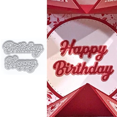 Happy Birthday Stanzformen für Kartenherstellung, Metall-Stanzformen für Papier, Scrapbooking, DIY Schablonen für Album, Party, Hochzeit, Festivals, Dekoration Happy Birthday Stanzformen für Kartenherstellung, Metall-Stanzformen für Papier, Scrapbooking, DIY Schablonen für Album, Party, Hochzeit, Festivals, Dekoration von LZJSYKDQ