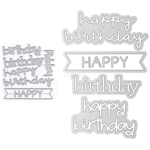 Happy Birthday Stanzformen für Kartenherstellung, Wörter, Metall-Stanzformen für Papier, Scrapbooking, DIY-Schablonen für Album, Party, Hochzeit, Festivals, Dekoration, KDQ1419 Happy Birthday Stanzformen für Kartenherstellung, Wörter, Metall-Stanzformen für Papier, Scrapbooking, DIY-Schablonen für Album, Party, Hochzeit, Festivals, Dekoration, KDQ1419 von LZJSYKDQ