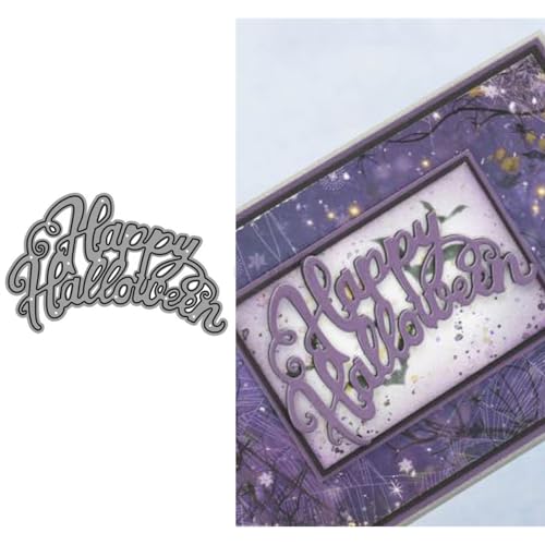 Happy Halloween Stanzformen für Kartenherstellung, Metall Stanzformen für Papier Scrapbooking, DIY Schablonen für Album Party Hochzeit Festivals Dekoration Happy Halloween Stanzformen für Kartenherstellung, Metall Stanzformen für Papier Scrapbooking, DIY Schablonen für Album Party Hochzeit Festivals Dekoration von LZJSYKDQ