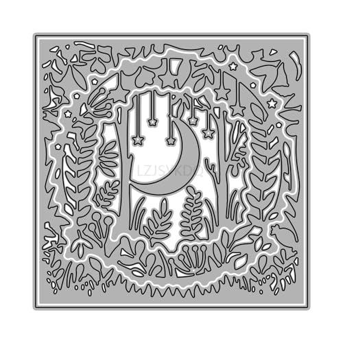 Hintergrundplatten-Stanzformen für Kartenherstellung, hohle Blätter, Mond, Metall-Stanzformen für Papier, Scrapbooking, DIY-Schablonen für Album, Party, Hochzeit, Festivals, Dekoration Hintergrundplatten-Stanzformen für Kartenherstellung, hohle Blätter, Mond, Metall-Stanzformen für Papier, Scrapbooking, DIY-Schablonen für Album, Party, Hochzeit, Festivals, Dekoration von LZJSYKDQ