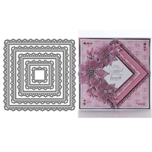 Hintergrundplatten-Stanzformen für Kartenherstellung, quadratische Spitze, Metall-Stanzformen für Papier, Scrapbooking, DIY-Schablonen für Album, Party, Hochzeit, Festivals, Dekoration Hintergrundplatten-Stanzformen für Kartenherstellung, quadratische Spitze, Metall-Stanzformen für Papier, Scrapbooking, DIY-Schablonen für Album, Party, Hochzeit, Festivals, Dekoration von LZJSYKDQ