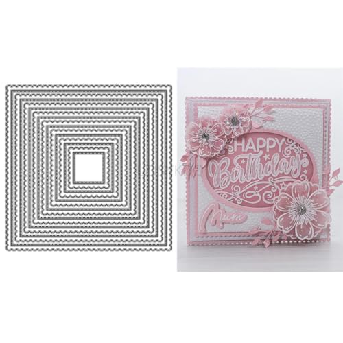 Hintergrundplatten-Stanzformen für Kartenherstellung, quadratische Spitze, Metall-Stanzformen für Papier, Scrapbooking, DIY-Schablonen für Album, Party, Hochzeit, Festivals, Dekoration von LZJSYKDQ