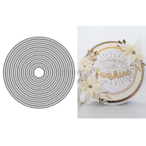 Hintergrundplatten-Stanzformen für Kartenherstellung, runde Spitze, Metall-Stanzformen für Papier, Scrapbooking, DIY-Schablonen für Album, Party, Hochzeit, Festivals, Dekoration von LZJSYKDQ