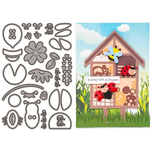 Insekten Patchwork Marienkäfer Stanzformen für Kartenherstellung, Patchwork Bienen Metall Stanzformen für Papier Scrapbooking DIY Schablonen für Album Party Hochzeit Festivals Dekoration von LZJSYKDQ