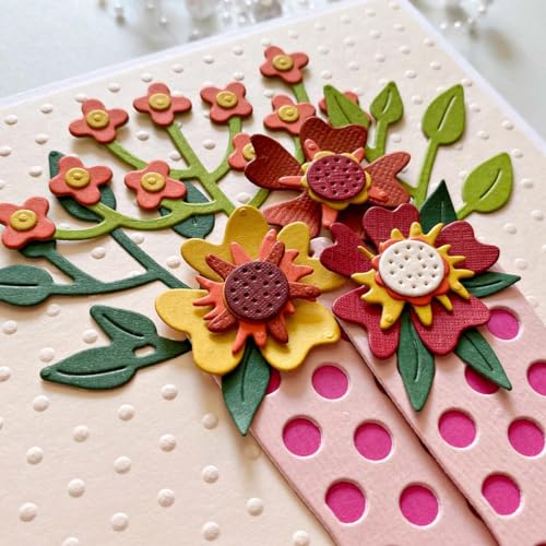 Kombinationsblumen-Stanzformen für Kartenherstellung, Pflanzen, Metall-Stanzformen für Papier, Scrapbooking, DIY-Schablonen für Album, Party, Hochzeit, Festivals, Dekoration von LZJSYKDQ