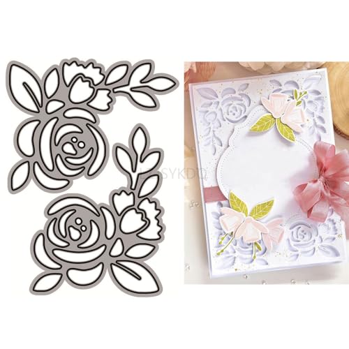 Rosen-Stanzformen für Kartenherstellung, hohle Eckblumen-Metall-Stanzformen für Papier, Scrapbooking, DIY-Schablonen für Album, Party, Hochzeit, Festivals, Dekoration Rosen-Stanzformen für Kartenherstellung, hohle Eckblumen-Metall-Stanzformen für Papier, Scrapbooking, DIY-Schablonen für Album, Party, Hochzeit, Festivals, Dekoration von LZJSYKDQ