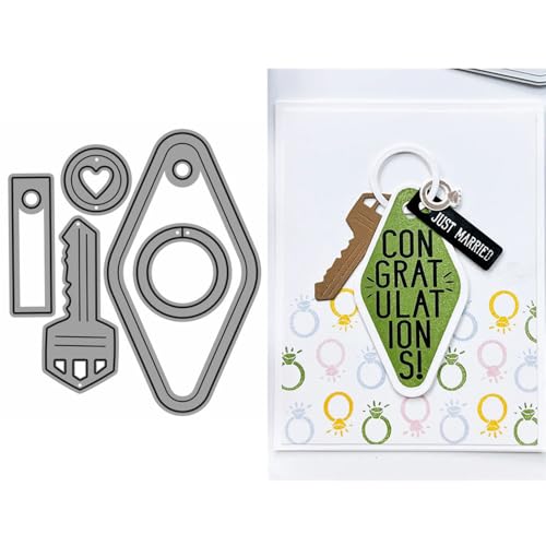 Schlüssel-Stanzformen für Kartenherstellung, Etiketten, Metall-Stanzformen für Papier, Scrapbooking, DIY-Schablonen für Album, Party, Hochzeit, Festivals, Dekoration von LZJSYKDQ