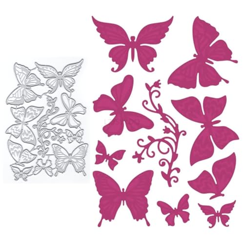 Schmetterling-Stanzformen für Kartenherstellung, Blumenzweig, Metall-Stanzformen für Papier, Scrapbooking, DIY-Schablonen für Album, Party, Hochzeit, Festivals, Dekoration Schmetterling-Stanzformen für Kartenherstellung, Blumenzweig, Metall-Stanzformen für Papier, Scrapbooking, DIY-Schablonen für Album, Party, Hochzeit, Festivals, Dekoration von LZJSYKDQ