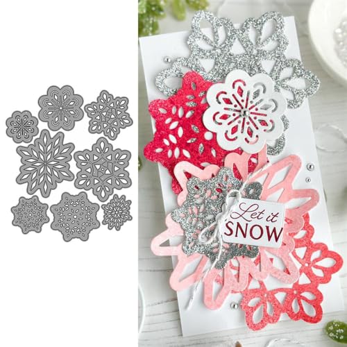 Schneeflocken-Stanzformen für Kartenherstellung, hohle Schneeflocken, Metall-Stanzformen für Papier, Scrapbooking, DIY-Schablonen für Album, Party, Hochzeit, Festivals, Dekoration Schneeflocken-Stanzformen für Kartenherstellung, hohle Schneeflocken, Metall-Stanzformen für Papier, Scrapbooking, DIY-Schablonen für Album, Party, Hochzeit, Festivals, Dekoration von LZJSYKDQ