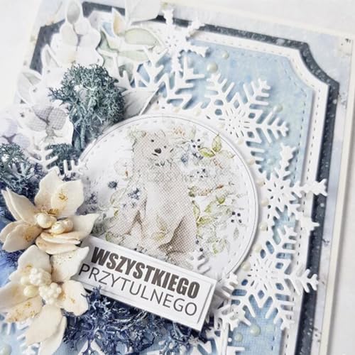 Schneeflockenkranz-Stanzformen für Kartenherstellung, Spitzen-Metall-Stanzformen für Papier, Scrapbooking, DIY-Schablonen für Album, Party, Hochzeit, Festivals, Dekoration Schneeflockenkranz-Stanzformen für Kartenherstellung, Spitzen-Metall-Stanzformen für Papier, Scrapbooking, DIY-Schablonen für Album, Party, Hochzeit, Festivals, Dekoration von LZJSYKDQ