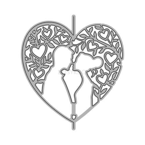 Spitzen-Stanzformen für Kartenherstellung, hohle Herz-Metall-Stanzformen für Papier, Scrapbooking, DIY-Schablonen für Album, Party, Hochzeit, Festivals, Dekoration von LZJSYKDQ
