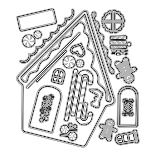Stanzformen für Grußkarten, Motiv: Weihnachtshäuser, Motiv: Lebkuchen, Krücken, Metall, Stanzformen für Papier, Scrapbooking, DIY-Schablonen für Album, Party, Hochzeit, Festivals, Dekoration Stanzformen für Grußkarten, Motiv: Weihnachtshäuser, Motiv: Lebkuchen, Krücken, Metall, Stanzformen für Papier, Scrapbooking, DIY-Schablonen für Album, Party, Hochzeit, Festivals, Dekoration von LZJSYKDQ