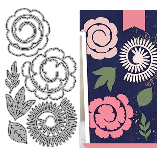 Stanzformen für Kartenherstellung, rotierende Blumen, Blätter, Metall-Stanzformen für Papier, Scrapbooking, DIY-Schablonen für Album, Party, Hochzeit, Festivals, Dekoration Stanzformen für Kartenherstellung, rotierende Blumen, Blätter, Metall-Stanzformen für Papier, Scrapbooking, DIY-Schablonen für Album, Party, Hochzeit, Festivals, Dekoration von LZJSYKDQ