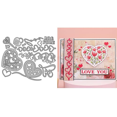 Stanzformen in Herzform für Kartenherstellung, Schlossschlüssel, Metall-Stanzformen für Papier, Scrapbooking, DIY-Schablonen für Album, Party, Hochzeit, Festivals, Dekoration Stanzformen in Herzform für Kartenherstellung, Schlossschlüssel, Metall-Stanzformen für Papier, Scrapbooking, DIY-Schablonen für Album, Party, Hochzeit, Festivals, Dekoration von LZJSYKDQ