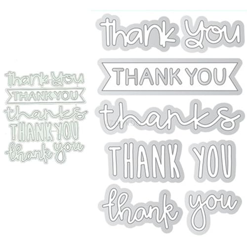 Thank You Stanzformen für Kartenherstellung, Dankeschön-Stanzformen aus Metall für Papier, Scrapbooking, DIY-Schablonen für Album, Party, Hochzeit, Festivals, Dekoration Thank You Stanzformen für Kartenherstellung, Dankeschön-Stanzformen aus Metall für Papier, Scrapbooking, DIY-Schablonen für Album, Party, Hochzeit, Festivals, Dekoration von LZJSYKDQ