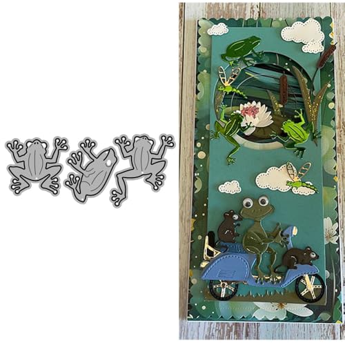 Tier-Stanzformen für Kartenherstellung, drei Frösche, Metall-Stanzformen für Papier, Scrapbooking, DIY-Schablonen für Album, Party, Hochzeit, Festivals, Dekoration Tier-Stanzformen für Kartenherstellung, drei Frösche, Metall-Stanzformen für Papier, Scrapbooking, DIY-Schablonen für Album, Party, Hochzeit, Festivals, Dekoration von LZJSYKDQ